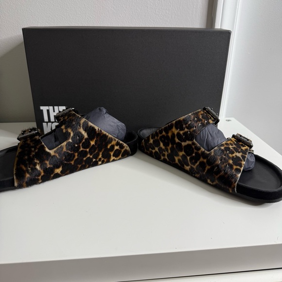 The Kooples - Leopard Print Women's Buckle Slide Sandals - NWB sz 37 - Picture 9 of 14